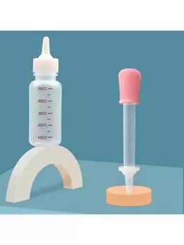 1 комплект бутылочка для кормления щенков котят/кормушка для лекарств для собак кошек и младенцев с водой и молоком с чистящей щеткой Товары для кошек