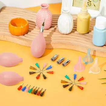 1 комплект, бутылочка для мазка по керамике, удобное наполнение, универсальные иглы, легко сжимаемая керамическая глазурь, набор бутылочек-аппликаторов с точным наконечником синий