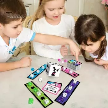 1 комплект быстрой семейной игры в кости Интерактивная настольная игра в кости для 4 игроков Портативная дорожная игра для вечеринок Ночная обучающая игрушка для игры в кости Sets