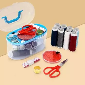 1 комплект бытовых швейных принадлежностей для рукоделия, спицы, инструменты, иглы, нитки, булавки, напёрсток для одежды своими руками