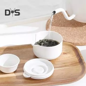 1 комплект, чайный набор кунг-фу, устойчивый к падениям, высокая температура, экологичный, удобный, подарочный, инструменты для приготовления чая, дорожные принадлежности белый