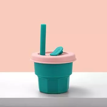 1 комплект, чашка для воды на 300/400 мл, гибкий термостойкий силиконовый небьющийся соломенный стакан, стакан для дома