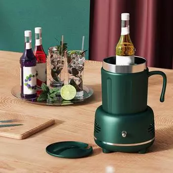 1 комплект, чашка-холодильник 330 мл, морозостойкость, двойная вытяжка воздуха, пылезащитная крышка, термоизоляция, пищевая охлаждающая кружка, поставка в общежитие зелёный