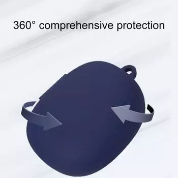 1 комплект чехла для наушников, высокая прочность, пылезащитный силиконовый защитный мини-крючок-защелка темно-синий