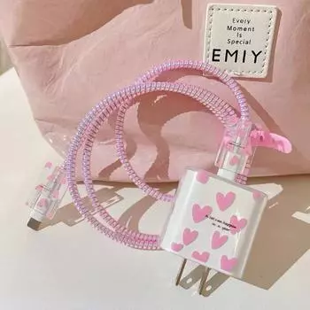 1 комплект чехла для зарядного устройства Apple 18/20 Вт, защитный чехол подходит для IPhone 14/13, кабель для передачи данных, защитный чехол от укуса головы