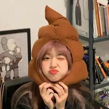 1 комплект, чехол для головы какашки из мультфильма, шапка с ожерельем, солнцезащитные очки, зимняя теплая A