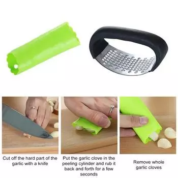 1 комплект, чеснокочистка и пресс для чеснока, эффективная силиконовая овощечистка, приспособление для очистки овощей, трубка для кухни, ресторана жёлтый