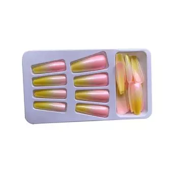 1 комплект цветных уличных полосок для ногтей, накладные кончики, цветные градиентные цвета, стиль балерины, украшения своими руками для женщин и девочек