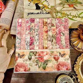 1 комплект цветочной бумаги для скрапбукинга, двухсторонний картон с богатым цветочным узором, сделай сам, поделки, альбомы ручной работы, фоновая бумага оранжевый