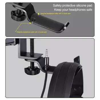 1 комплект декоративный держатель для стакана широкое применение алюминиевый сплав 2 в 1 вращающаяся стойка для наушников для дома чёрный