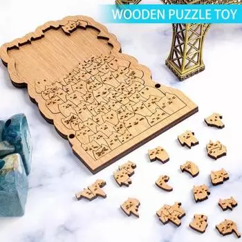 1 комплект, деревянная игрушка-головоломка «Сто кошек», мультяшная тема с котенком, для детей и взрослых, обучающая игра-головоломка для малышей, мальчиков и девочек, подарок для любителей кошек