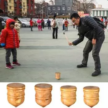 1 комплект деревянной волчки с веревкой для детей, подростков и взрослых, стиль ручной порки S