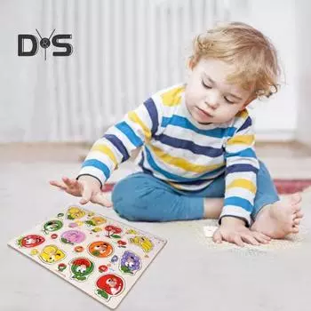 1 комплект деревянных досок-пазлов с животными, мультяшными фруктами, доска для сопоставления, мелкая моторика, цвет, форма, дошкольное обучение, обучающая доска-головоломка, игрушка A