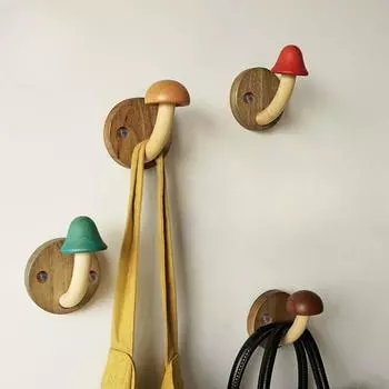 1 комплект деревянных крючков для грибов, крючки для подвешивания грибов из цельного дерева без удара, крючки для вешалки за дверью для прихожей, кухни, ванной комнаты, дверные крючки для гардероба 1 set