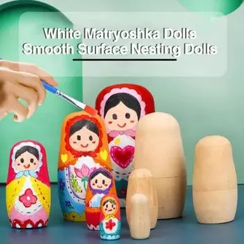 1 комплект деревянных матрешек, набор DIY ручной работы, подарок, безопасная и креативная игрушка, уникальная