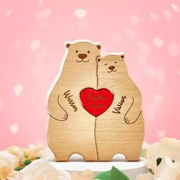 1 комплект деревянных медведей, семейный пазл, украшение, любовь, сердце, обнимающее мать, отца, медведя, пазл, настольная табличка, домашний офис, книжная полка, украшение для рабочего стола 2pcs
