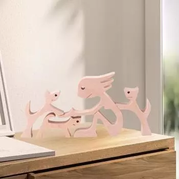 1 комплект деревянных украшений для семьи с щенками, прочные деревянные фермерские домики, деревенские собаки, для мужчин и женщин, для домашнего офиса, книжной полки, настольного украшения C