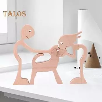 1 комплект деревянных украшений для семьи с щенками, прочные деревянные фермерские домики, деревенские собаки, для мужчин и женщин, для домашнего офиса, книжной полки, настольного украшения C