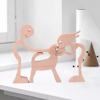 1 комплект деревянных украшений в виде щенков для семьи, прочный, из цельного дерева, для фермерского дома в деревенском стиле C