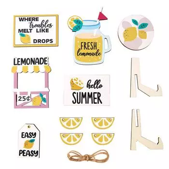 1 комплект, деревянный лимонный стиль, многоуровневый поднос, декор, изделия из дерева, украшения, принадлежности для фестиваля, праздника, Нового года, вечеринки, фон