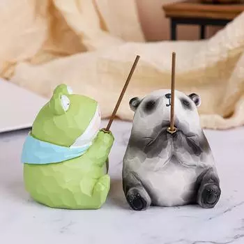 1 комплект, держатель для благовоний в виде мультяшных животных, курильница для благовоний в виде животных со струной для благовоний