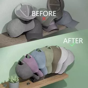 1 комплект, держатель для шляп, акриловая подставка для шляп, органайзер, компактная стойка для хранения шляп для дома, спальни, шкафа, офиса чёрный