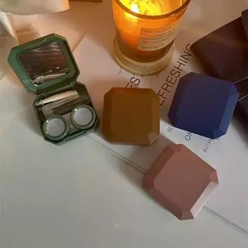 1 комплект держателей для контактных линз с защитой от падения, плавно открывающийся портативный однотонный контейнер