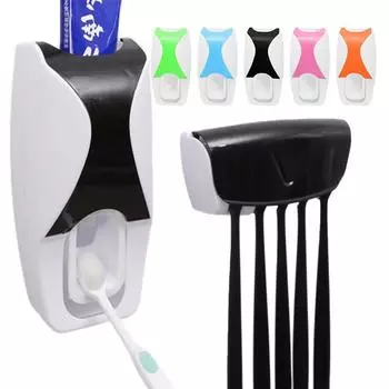 1 комплект держателя зубных щеток с автоматическим дозатором зубной пасты, настенная стойка для хранения зубных щеток и выдавливатель зубной пасты в ванной