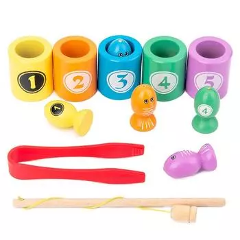 1 комплект, детская игрушка с номером, подобранная по цвету, магнитный зажим для рыбалки, игра с насекомыми, деревянные игрушки Монтессори, развивающие игрушки для раннего обучения, подарки для детей