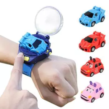 1 комплект, детские часы с дистанционным управлением, автомобиль с USB-перезаряжаемым регулируемым ремешком, 2,4 ГГц, радиоуправляемая мини-гоночная машинка, игрушка на запястье со светодиодной подсветкой, подарок для малышей, мальчиков и девочек B