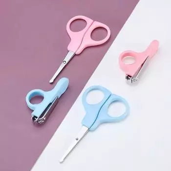 1 комплект, детские ножницы для ногтей, прочная конструкция, нержавеющая сталь, ножницы для ногтей для новорожденных, триммер, детские инструменты для ухода за ногтями для дома синий