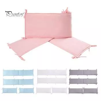 1 комплект детских мягких подкладок для внутренней части детской кроватки, 4 подкладки в комплекте, защищают нежности от ударов, подходят для стандартного матраса для детской кроватки, можно стирать, матрас-забор, кровать 130 cm синий