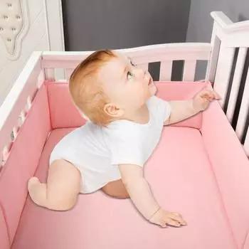 1 комплект детских мягких подкладок для внутренней части детской кроватки, 4 подкладки в комплекте, защищают нежности от ударов, подходят для стандартного матраса для детской кроватки, можно стирать, матрас-забор, кровать 130 cm синий
