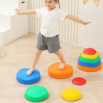 1 комплект детских нескользящих камней для детского сада, для дома и улицы, для малышей, для обучения фокусировке, равновесию, координации, речному мосту, каменная игрушка A