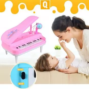 1 Комплект Детское электрическое пианино Игрушка Рука-глаз Координационное упражнение Слух Пластик Креатив дети Клавиатура Раннее образование для развлечений красный