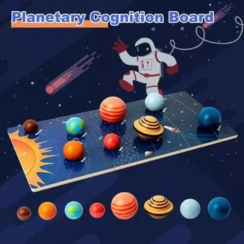 1 комплект детской игрушки Солнечной системы с 8 9 3D картами Вселенной Солнца, планет, моделью астрономической науки