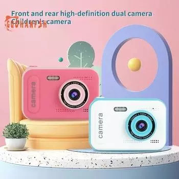 1 комплект детской камеры — HD-совместимая, дошкольное образование, 2,4-дюймовый IPS-экран, 650 мАч, двойная передняя и задняя камера, 2000 Вт, детская цифровая камера, детский подарок розовый