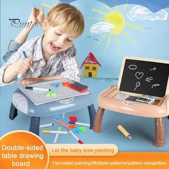 1 комплект детской магнитной доски для рисования, стол, двухсторонний стираемый блокнот для рисования, письма, каракулей, красочный планшет для рисования, обучающая игрушка для малышей, мальчиков и девочек синий