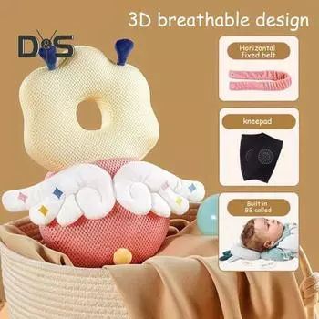 1 комплект детской подушки от падений с наколенниками, защита головы и спины для обучения ходьбе, мультяшная форма животного, детская защитная подушка для предотвращения травм B