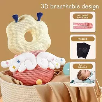 1 комплект детской подушки от падений с наколенниками, защита головы и спины для обучения ходьбе, мультяшная форма животного, детская защитная подушка для предотвращения травм B