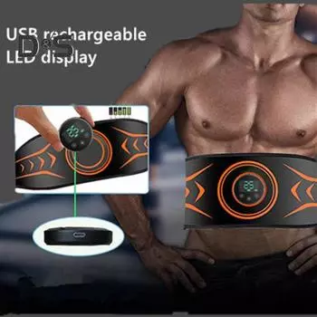 1 комплект, дисплей мощности, пульсометр, пояс для упражнений, 8 режимов, простой в использовании, мужской, для тренировок, потовая лента для живота оранжевый