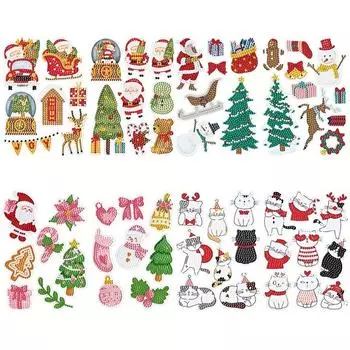 1 комплект, DIY Алмазная картина Случайные наклейки, Наклейки на стену Наклейки ручной работы Рождественские украшения, Изделия ручной работы, Нужно воткнуть свою собственную дрель A
