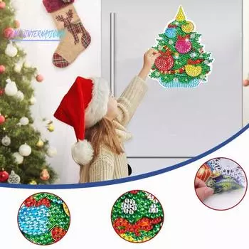 1 комплект DIY алмазная живопись наклейка в форме рождественской елки наклейка со стразами для украшения дома стены окна Sets