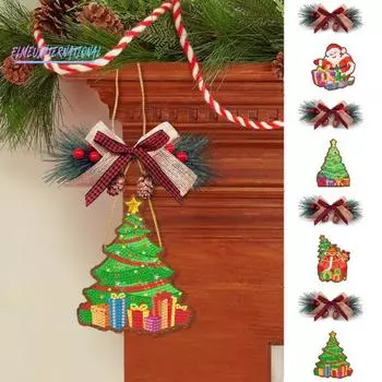 1 комплект DIY алмазная живопись Рождественский кулон повышает креативность уменьшает стресс легко повесить создает праздничную атмосферу рождественское подвесное украшение A