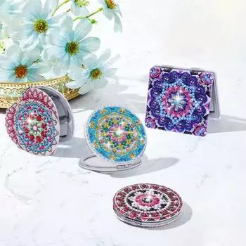 1 комплект DIY алмазная живопись зеркало изысканный элегантный яркий цветной складной мини-макияж B