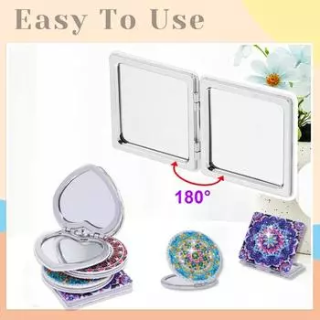 1 комплект DIY алмазное зеркало для рисования изысканное элегантное яркое цветное складное мини-зеркало для макияжа Рождественский подарок A