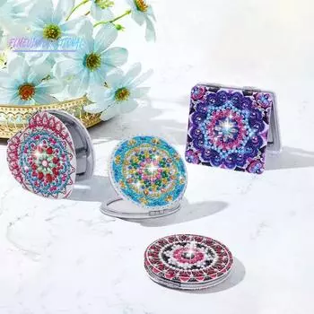 1 комплект DIY алмазное зеркало для рисования изысканное элегантное яркое цветное складное мини-зеркало для макияжа Рождественский подарок A