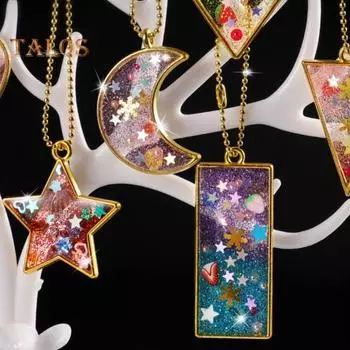 1 комплект DIY эпоксидный подвесной комплект для украшения с бусинами, блестящие инструменты для детей и взрослых, для начинающих, подвесное украшение из эпоксидной смолы, ожерелье, кулон, поделки A