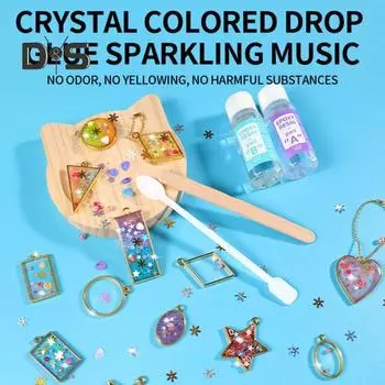 1 комплект DIY эпоксидный подвесной комплект для украшения с бусинами, блестящие инструменты для детей и взрослых, для начинающих, подвесное украшение из эпоксидной смолы, ожерелье, кулон, поделки A