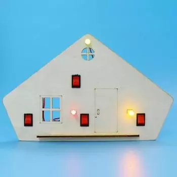1 комплект DIY Деревянный дом со светодиодным выключателем Серия Параллельная схема обучения